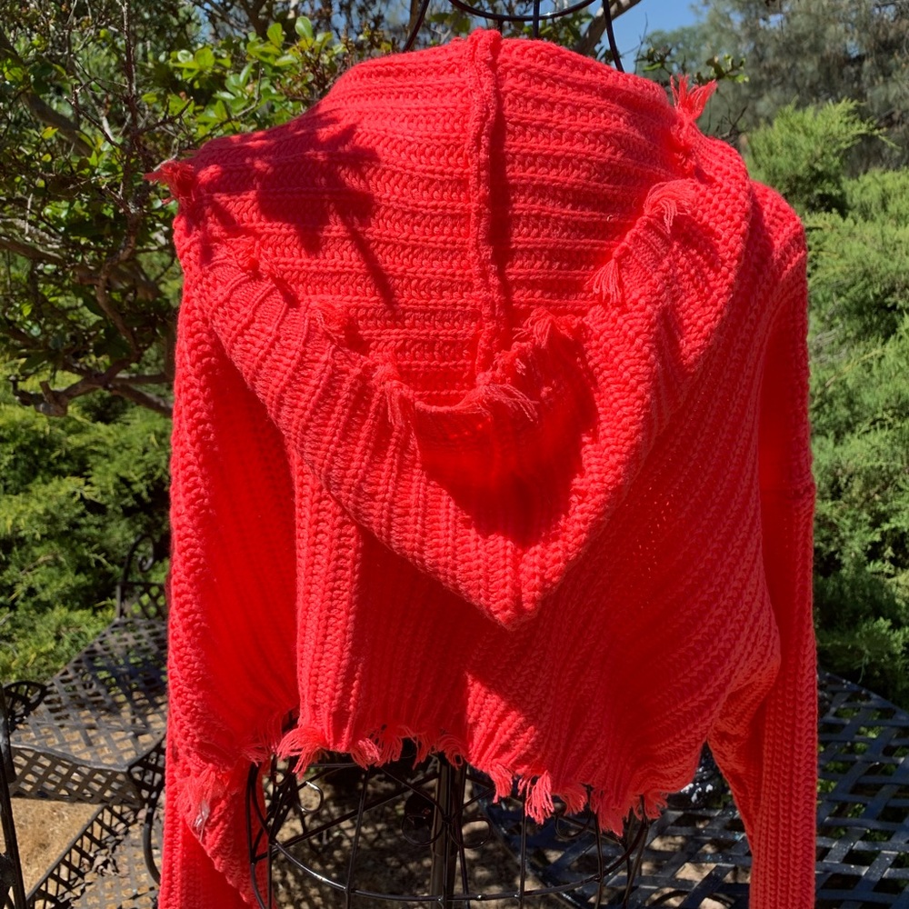 Settledown Chunky Knit orange zippered hoody Cardigan Sweater - Picture 11 of 11